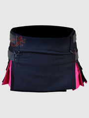 Deluxe Black and Pink Hybrid Kilt for Girls