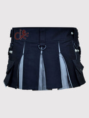 Deluxe Black and Gray Hybrid Kilt for Girls